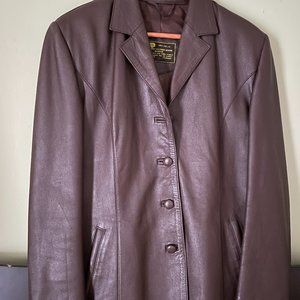 Real Leather Women's Jacket Small Black Zip Up Lined New